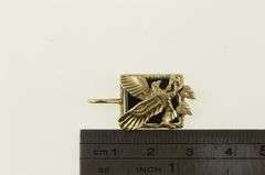 10K Yellow Gold Black Hills Leaf Onyx Soaring Eagle Pendant