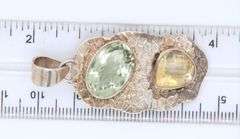 Vintage 925 sterling silver gemstone pendant