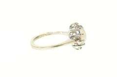 14K White Gold Natural Opal Diamond Accent Statement Ring