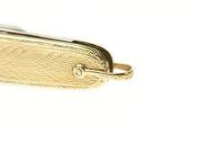 10K Yellow Gold Art Deco HL Monogram Utility Knife Charm/Pendant