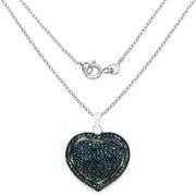 Dazzling 1.25 Cttw Natural Blue Diamond Heart Pendant