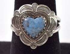 Sterling Silver Southwestern Blue Heart Gem Ring
