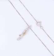 14kt White gold 0.25ctw 2 tone diamond Journey swirl pendant on chain necklace