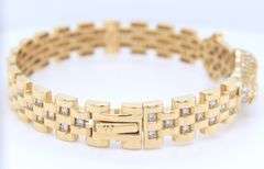 14kt Yellow gold Saint Jude cubic zirconia bangle braclet