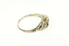 14K White Gold Art Deco Diamond Engagement Setting Ring