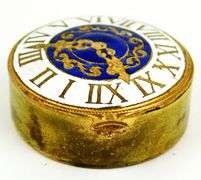 Antique Enameled Clock Face Trinket Box