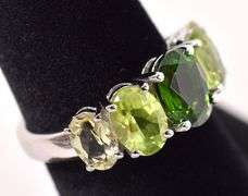 Sterling Silver Green CZ Gemstone Ring