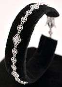 Sterling Silver CZ Fancy Link Bracelet
