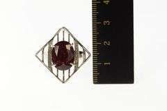 18K White Gold Tourmaline Diamond Squared Retro Cocktail Ring