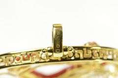 18K Yellow Gold Denny Wong Coral Tree Diamond Birds Oval Pendant