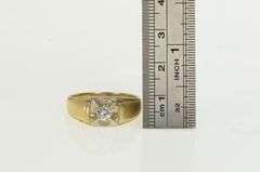 14K Yellow Gold 0.32 Ct Diamond Solitaire 1960's Men's Ring