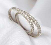 Useful Pair of 14K WG And Diamond Guard Rings