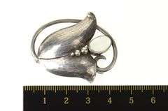 Sterling Silver Georg Jensen Ornate Moonstone Flower 822 Pin/Brooch