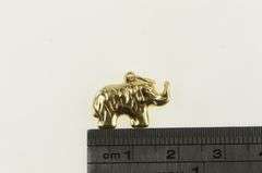 14K Yellow Gold 3D Elephant Puffy Memory Patience Charm/Pendant