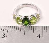 Sterling Silver Green CZ Gemstone Ring