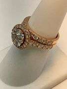CERTIFIED 14K ROSE GOLD DIAMOND WEDDING SET. 2.45 CARAT