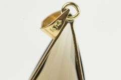 14K Yellow Gold Pear Smoky Quartz Vintage Statement Pendant