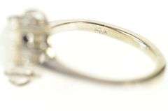 14K White Gold Natural Opal Diamond Accent Statement Ring