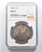 MS62 1881-S Morgan Silver Dollar NGC Beautifully Toned