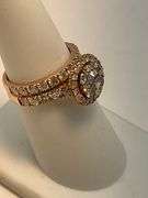 CERTIFIED 14K ROSE GOLD DIAMOND WEDDING SET. 2.45 CARAT