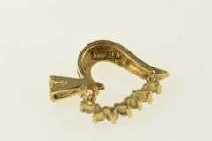 10K Yellow Gold Vintage Heart Simple CZ Love Symbol Pendant