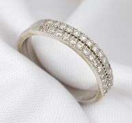 Useful Pair of 14K WG And Diamond Guard Rings