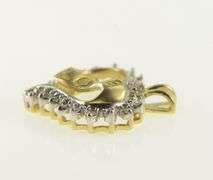10K Yellow Gold Vintage Diamond Love Banner Heart Pendant