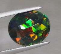 Silky black block pattern 1.83ct Black Opal