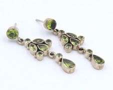Pair of 2 Vintage 925 sterling silver gemstone earrings