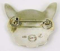 Fabulous Signed Sterling Enameled Cat Brooch