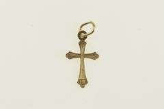 14K Yellow Gold Cross Christian Faith Symbol Jesus Pendant