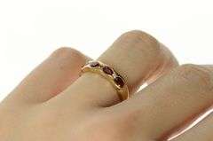 14K Yellow Gold 0.73 Ctw Natural Ruby Diamond Wedding Band Ring