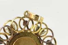 18K Yellow Gold Ornate Virgin Mary Christian Medallion Pendant