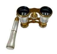 Antique Lemaire FI Paris France Brass and Mother of Pearl Handled Opera Glasses