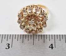 Vintage 14K Yellow Gold Diamond Explosion Ring