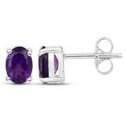 Dazzling 18 Kt White Gold Plated Amethyst Earrings
