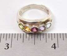 Sterling Silver Multi-Gemstone Ring