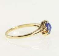 10K Yellow Gold Syn. Star Sapphire Diamond Bypass Ring