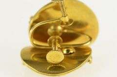 14K Yellow Gold Naomi Amethyst Etruscan Revival Screw Earrings