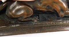 Rare Bronze Salesman Sample Lion Casket Topper