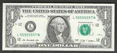 Have one to sell? Sell now $1 2009 FRN Seven in a Row--Near Solid 5s =55555557= Gem