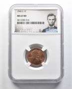 MS67 RD 1945-S Lincoln Wheat Cent NGC