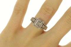 10K White Gold 0.52 Ctw Princess Diamond Squared Engagement Ring