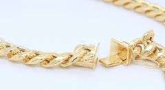 14kt Yellow gold curb cuban link chain necklace