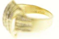 14K Yellow Gold 0.58 Ctw Diamond Wavy Channel Statement Ring