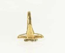 14K Yellow Gold R Diamond Monogram Letter Initial Name Ring