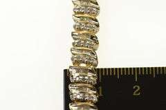 10K Yellow Gold 3.15 Ctw Baguette Round Diamond Tennis Bracelet