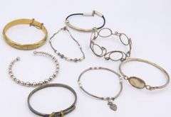 Group lot of vintage 925 sterling silver bangles