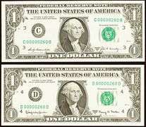 (2) Superb Crisp $1 Notes Scarce Matching Three Digit Numbers 00000260!