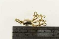 18K Yellow Gold 3D Diamond Eyed Octopus Ocean Pendant
